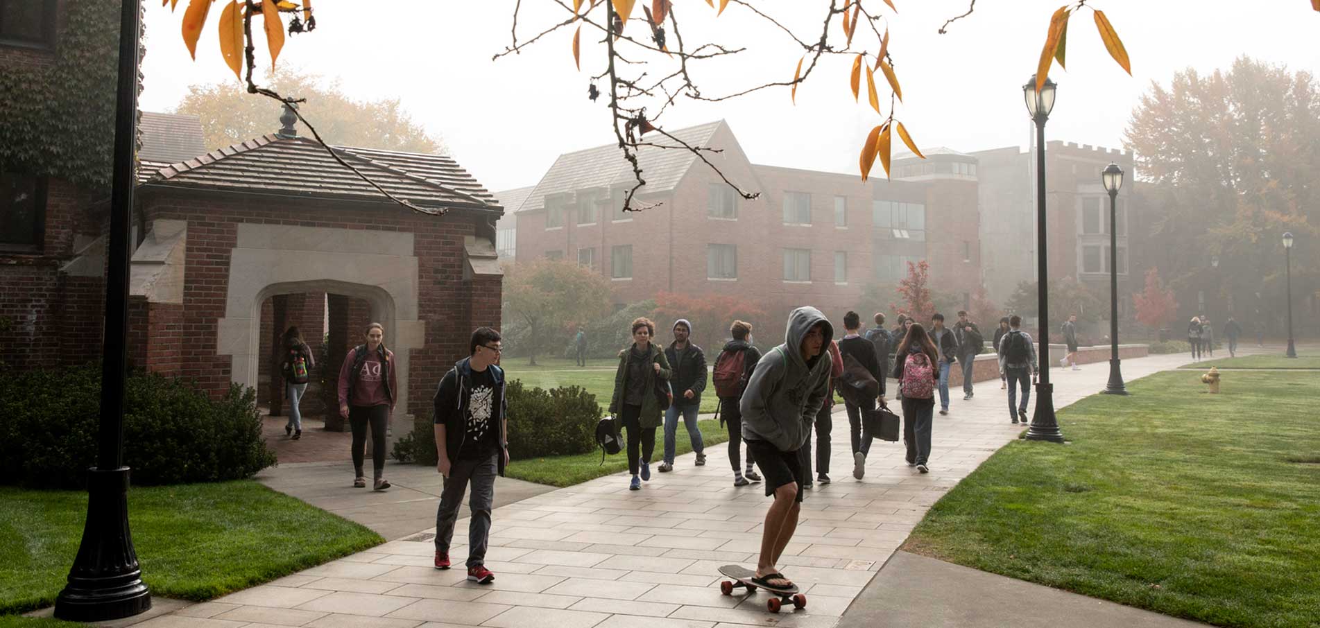 students on campus