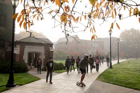 students on campus