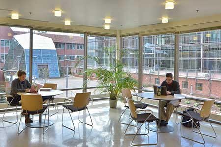 students in the lounge/study area