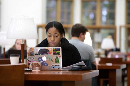 student on a laptop